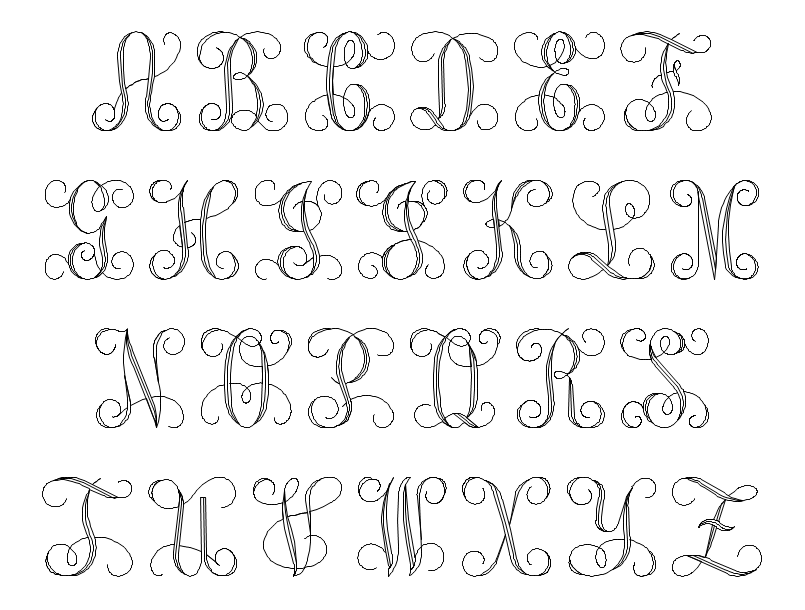 Interlocking Script Font Interlocking Script Font