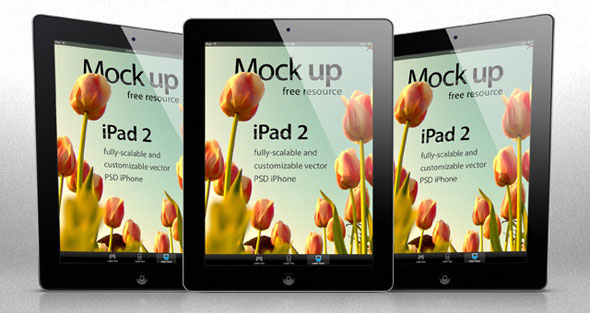 iPad 2 Vector Mockup Psd Free Template