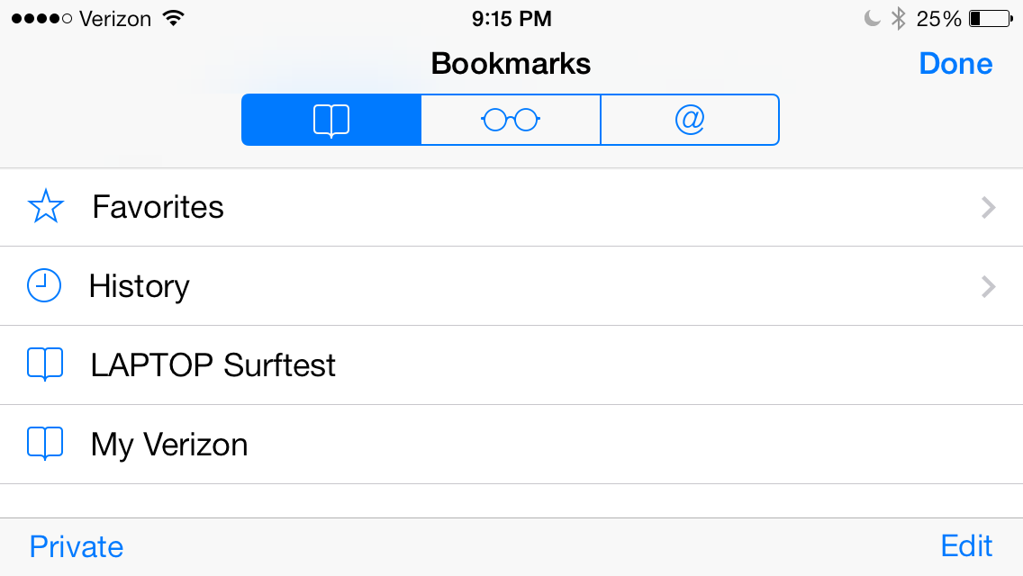iPhone Safari Bookmark Icon