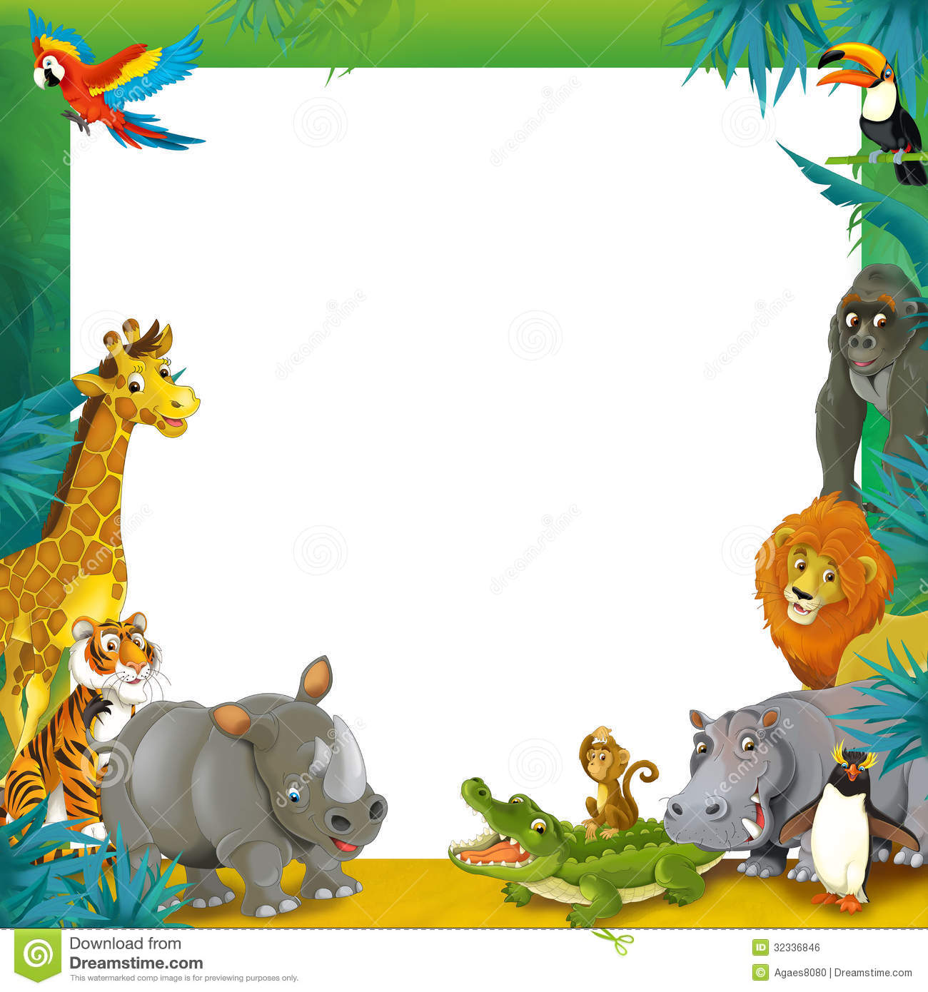 Jungle Animal Border Clip Art