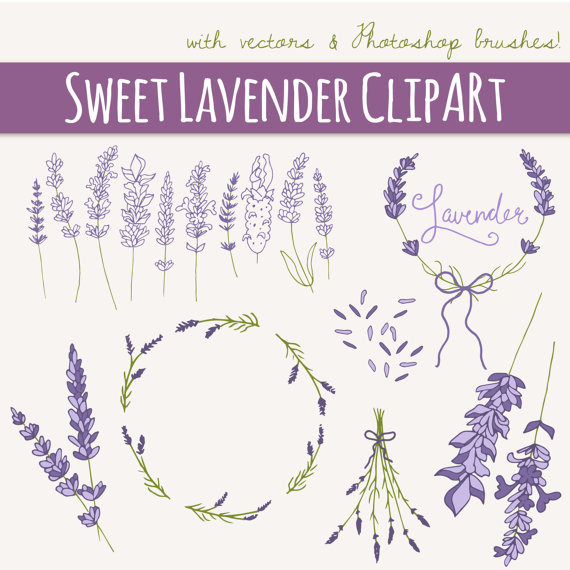 Lavender Sprig Clip Art