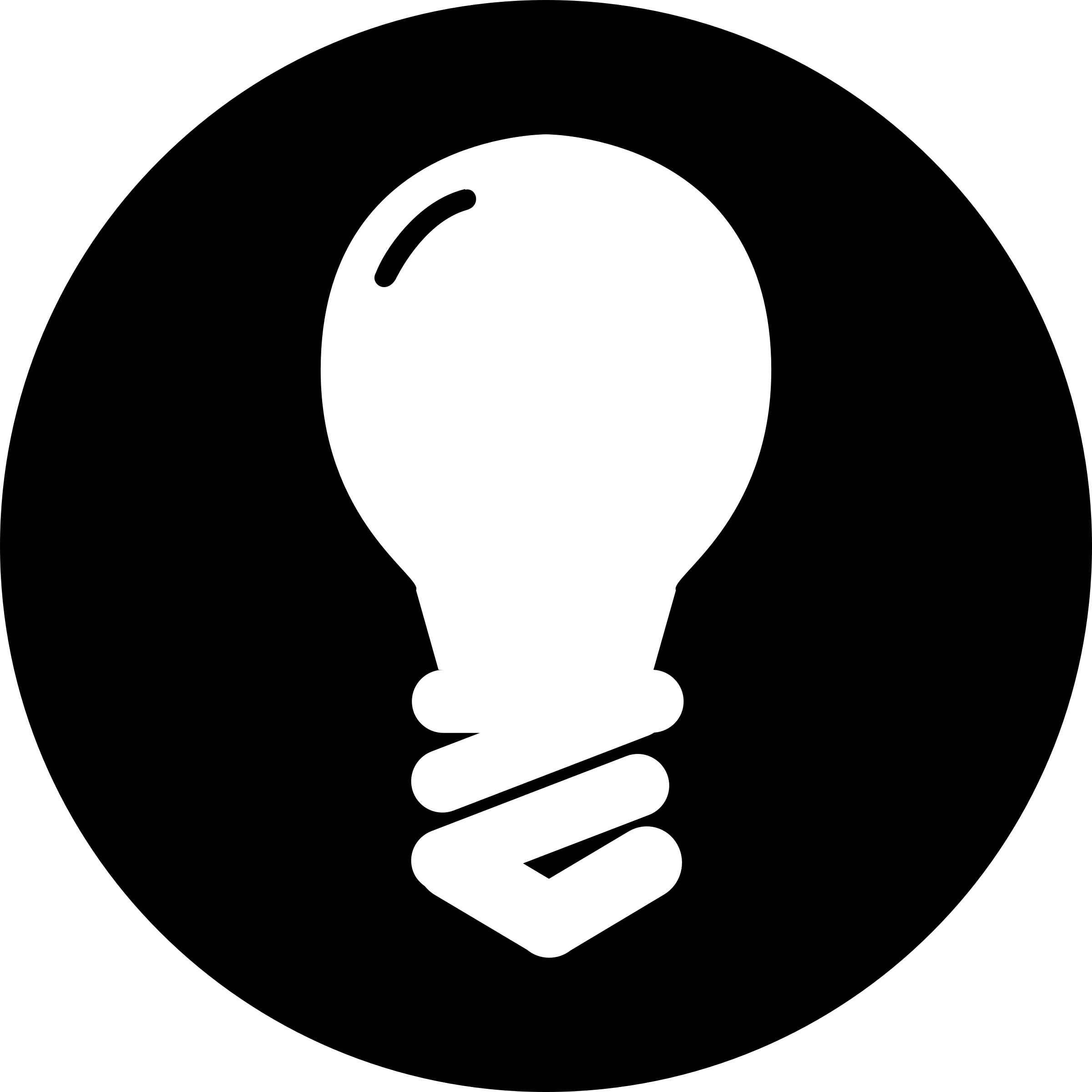 Light Bulb Icons Black Circle