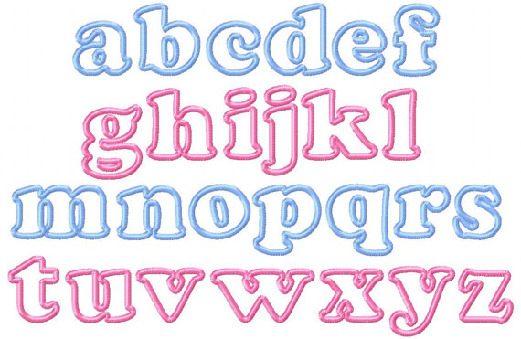 Lower Case Fonts Applique Embroidery Designs