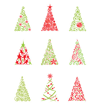 12 Photos of Contemporary Christmas Tree Vector Art