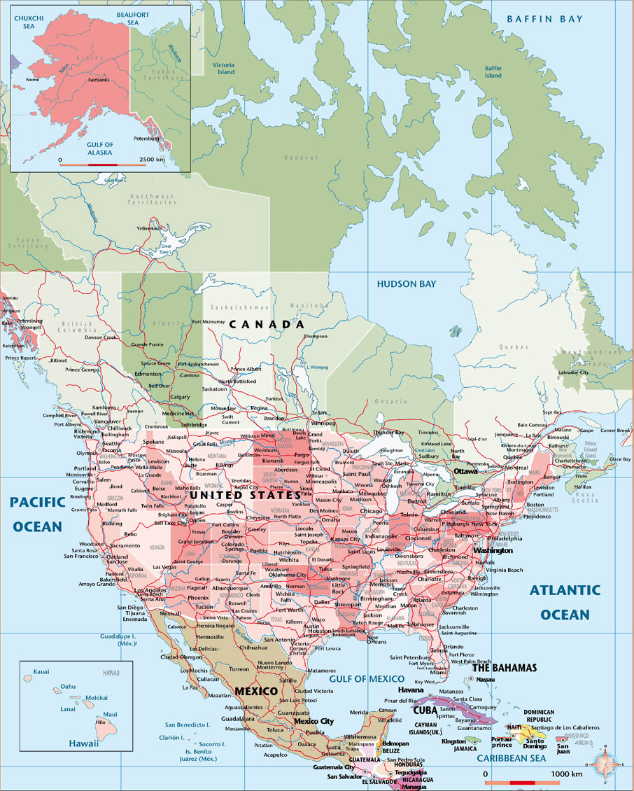 North America Map with Cities