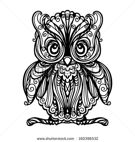 Owl Vector Black and White