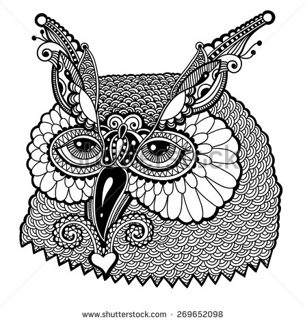 Owl Vector Black and White