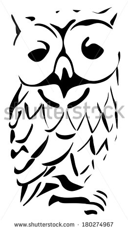 Owl Vector Black and White