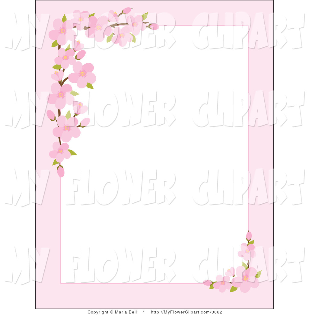 Pink Flower Border Clip Art