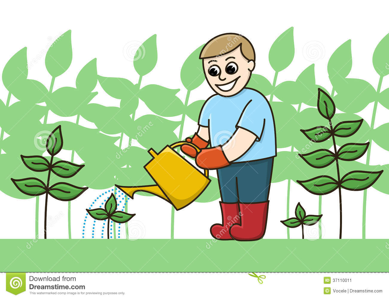 Plant Watering Can Cartoon