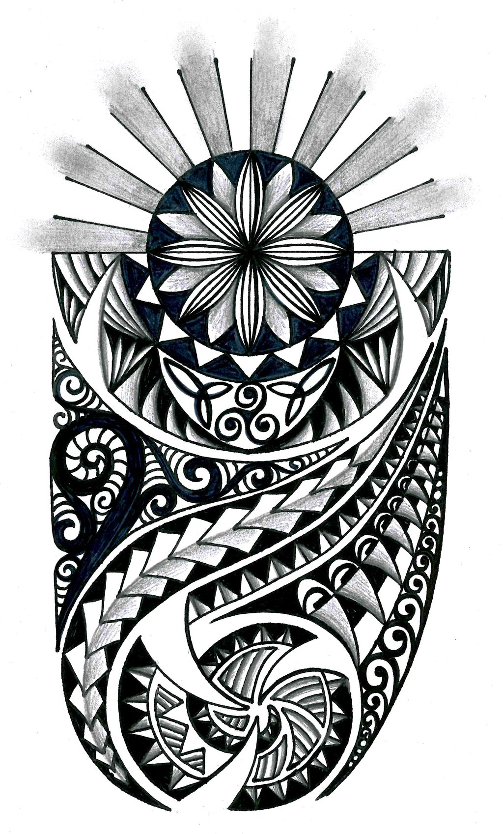 Polynesian Tribal Tattoo Drawing Designs