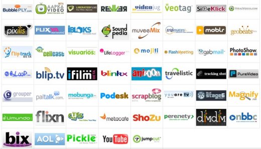 Popular Video Sharing Website Logos
