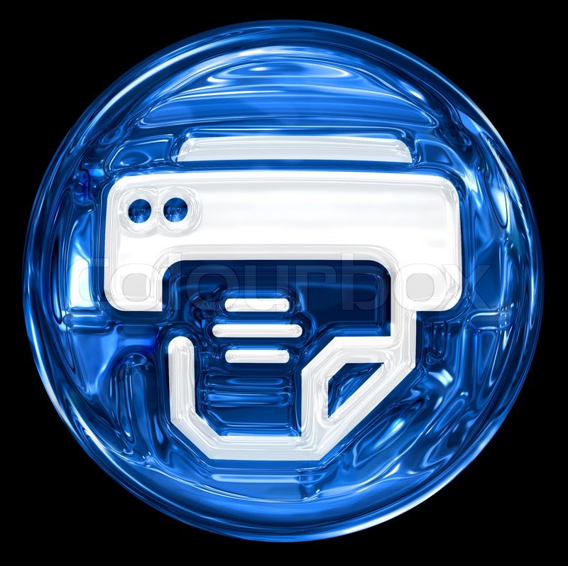 Printer Icon On Blue Background Images