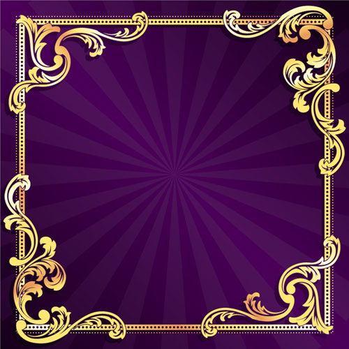 18 Purple And Gold Vintage Background Vector Free Images