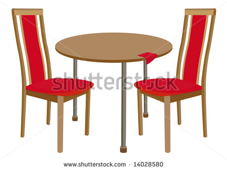 Round Red Table and Chairs