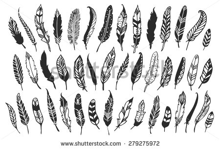 Rustic Feather Vector Art