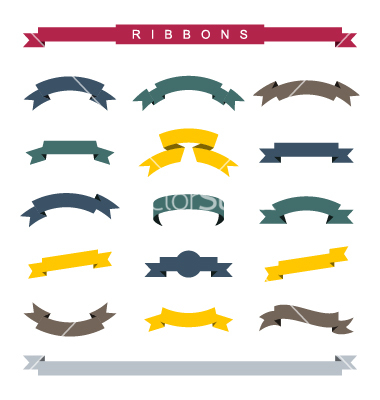 Simple Ribbon Banner Vector Simple Ribbon Banner Vector