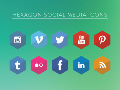 Social Media Icons Vector Flat