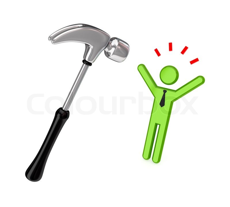 Stressed Person Hammer