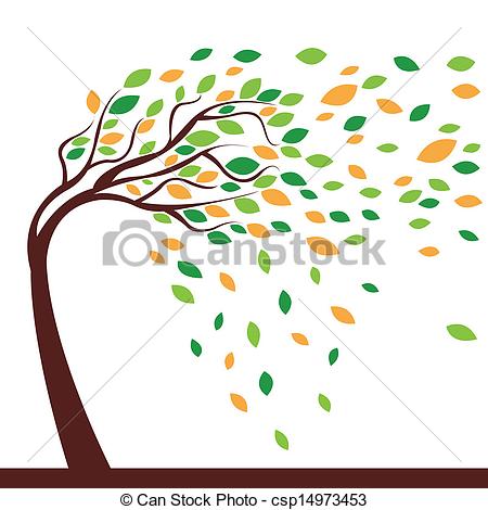 Strong Wind Tree Clip Art