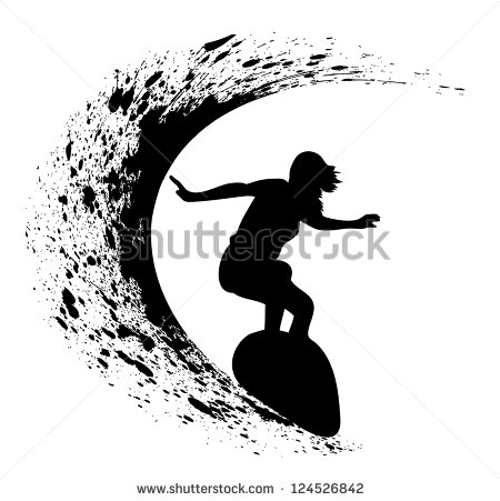 Surfer Girl Silhouette