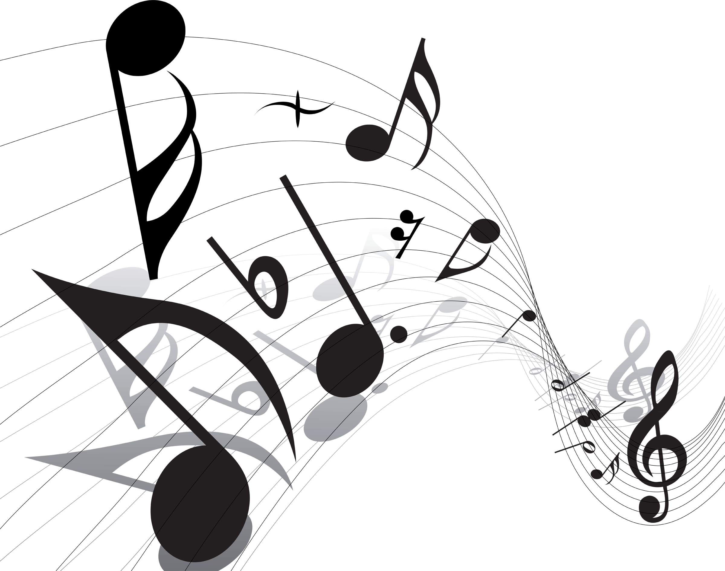 Transparent Music Notes Vector
