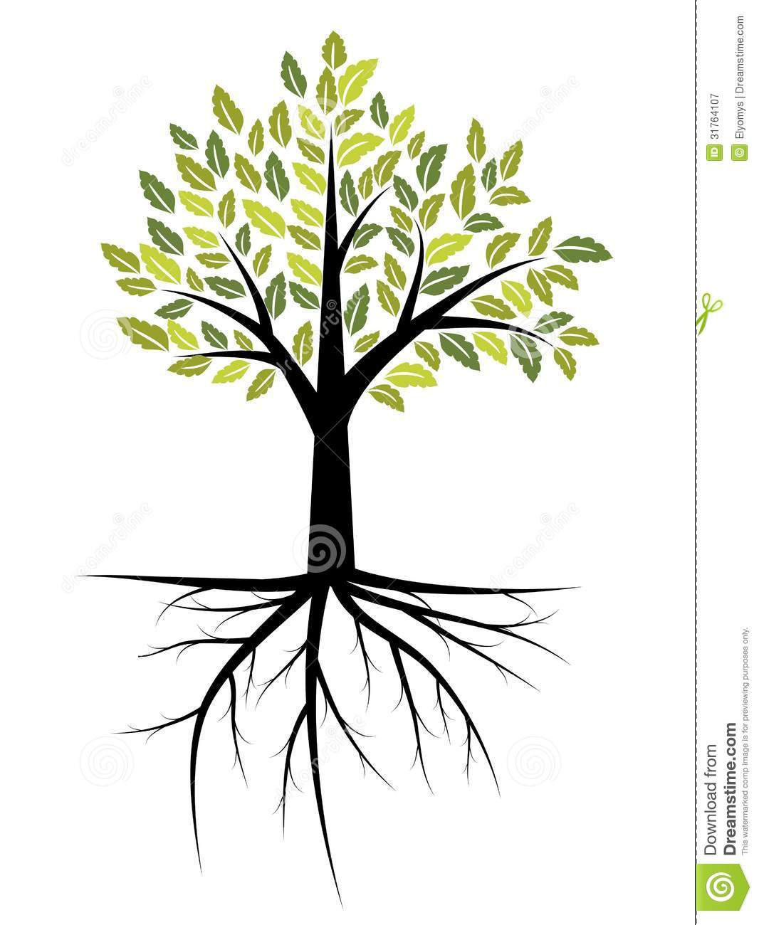 Tree with Roots Vector