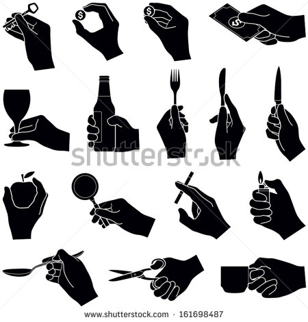 Vector Hands Holding Objects