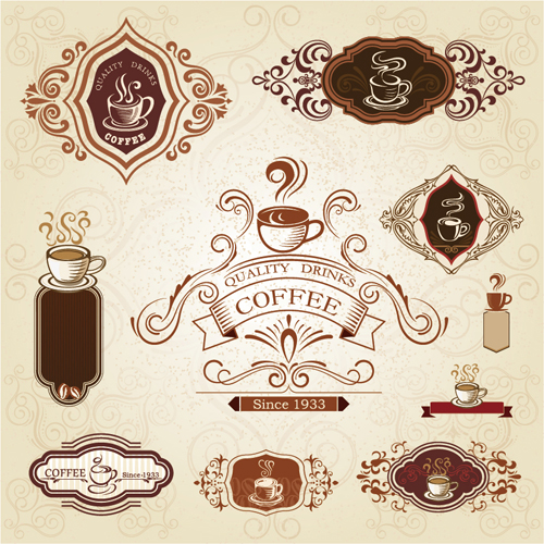 Vector Vintage Labels Coffee