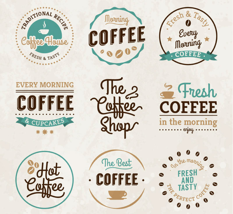 Vector Vintage Labels Coffee