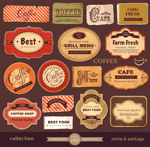 Vector Vintage Labels Coffee Vector Vintage Labels Coffee