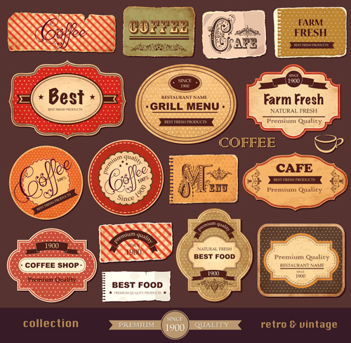 Vector Vintage Labels Coffee