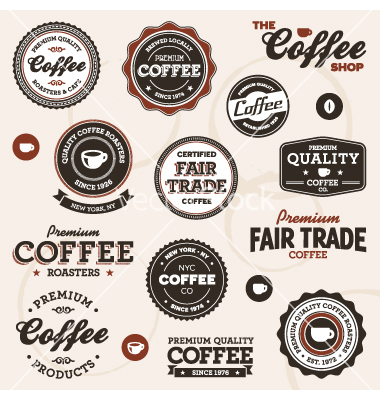 Vector Vintage Labels Coffee