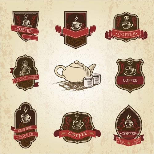 Vector Vintage Labels Coffee