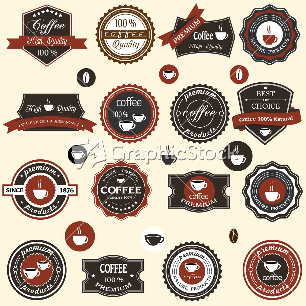 Vector Vintage Labels Coffee