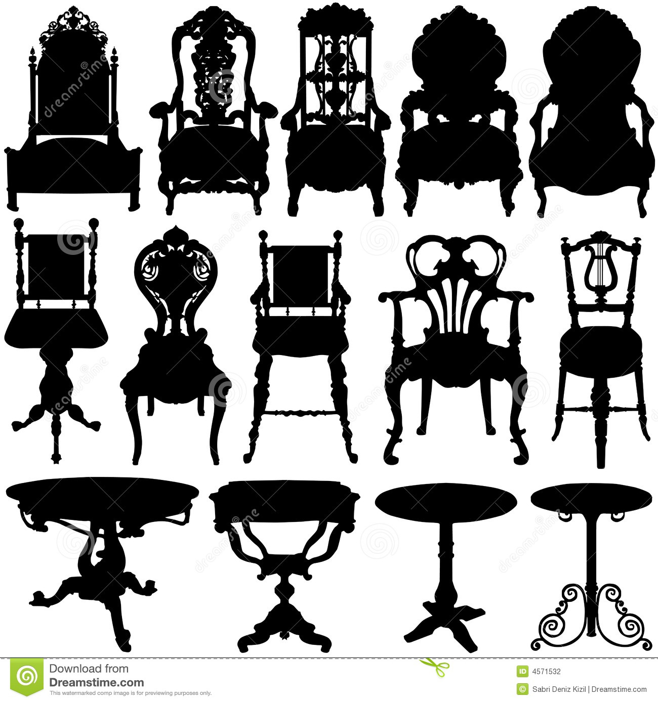 Vector Vintage Table and Chairs
