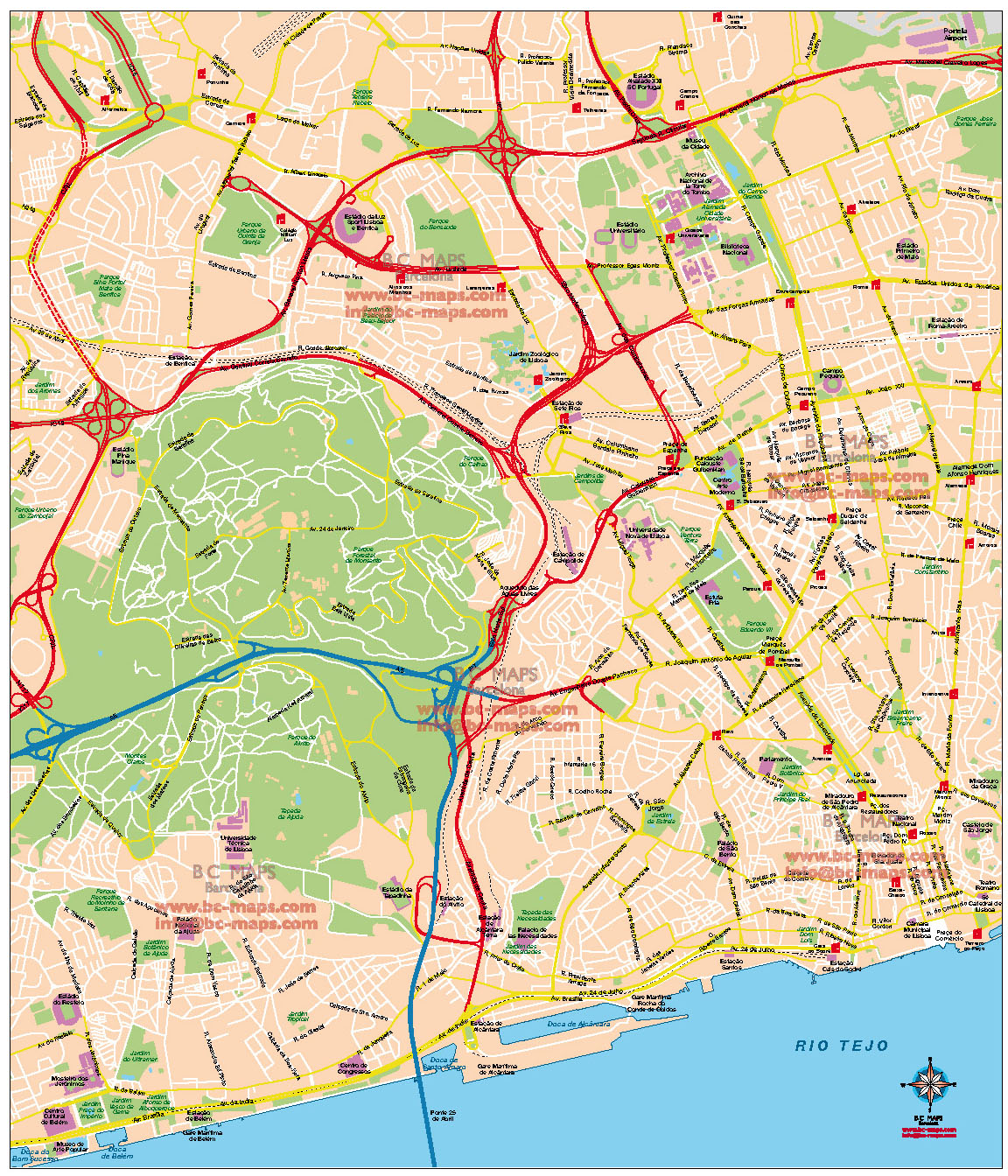 Vector World Map with Cities and Countries