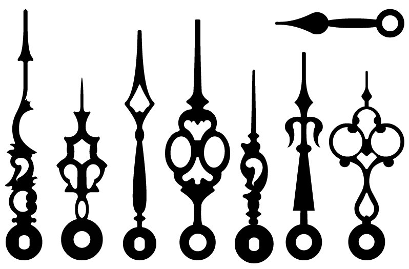 Victorian Clock Hands Clip Art