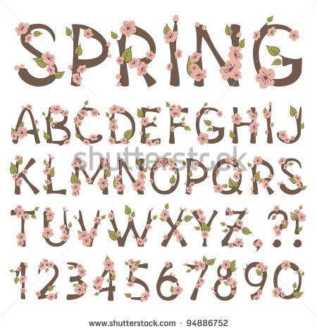 13 Vintage Leaf Font Alphabet Images