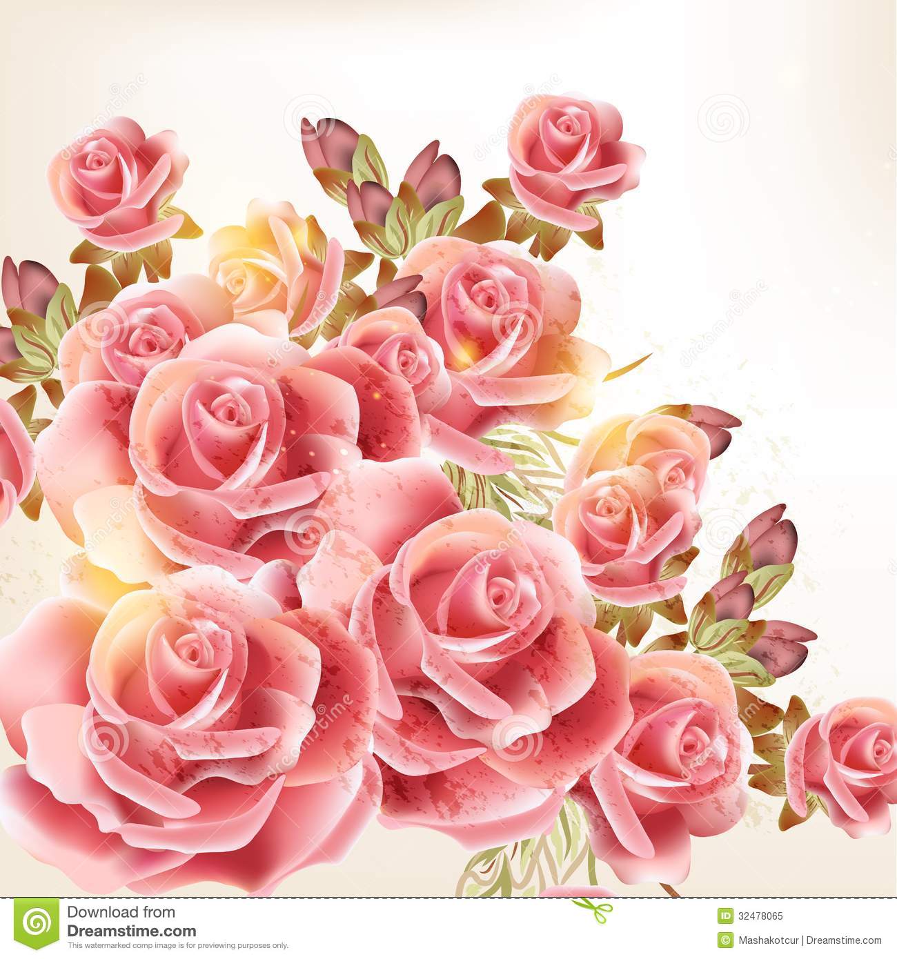 Vintage Pink Rose Design