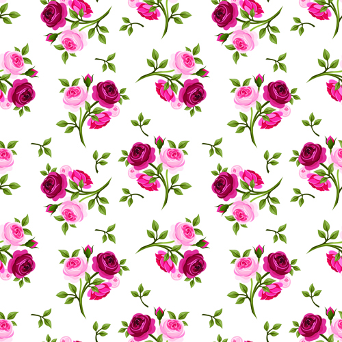 Vintage Rose Pattern Vectors