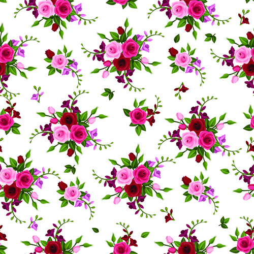 Vintage Rose Pattern Vectors