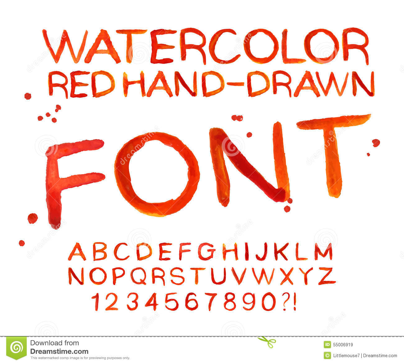 Watercolor Font Alphabet