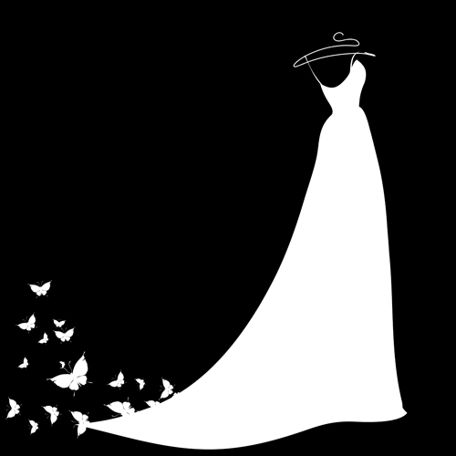 Wedding Dress Silhouette Vector