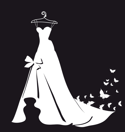 Wedding Dress Silhouette Vector