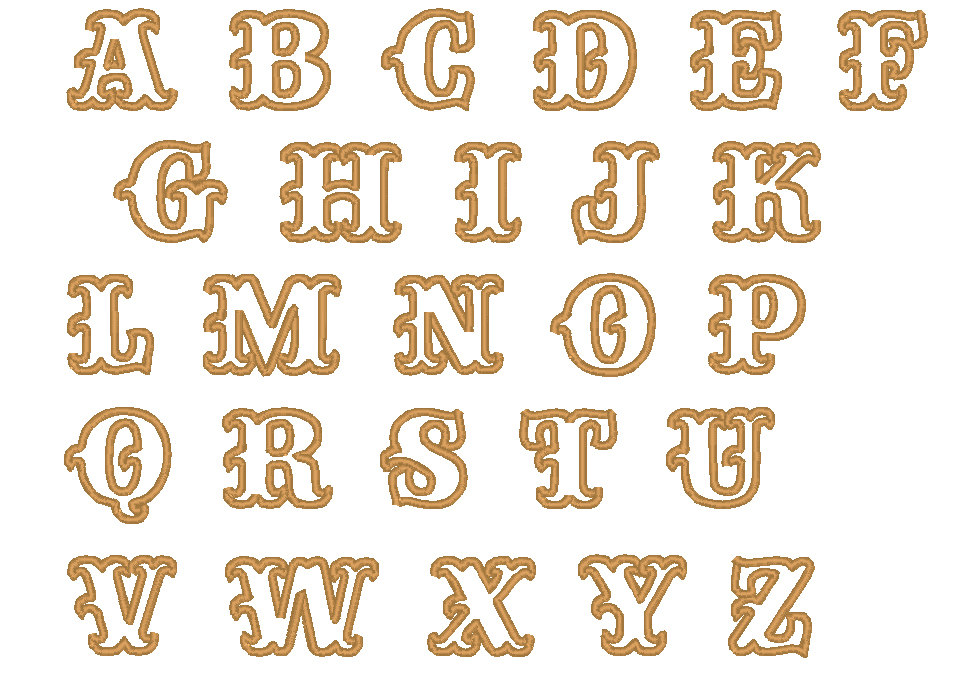 Western Font Alphabet Letters Western Font Alphabet Letters