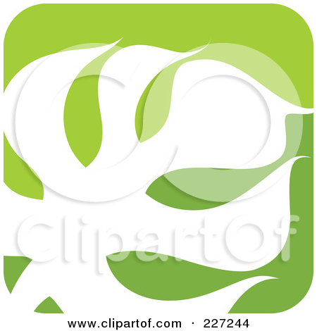 White and Green Leaf Logo
