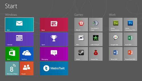 Windows 8 Metro Tile Icons