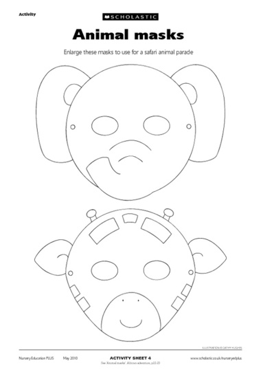 Zoo Animal Masks Templates