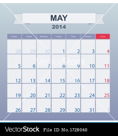2014 Monthly Calendar Clip Art